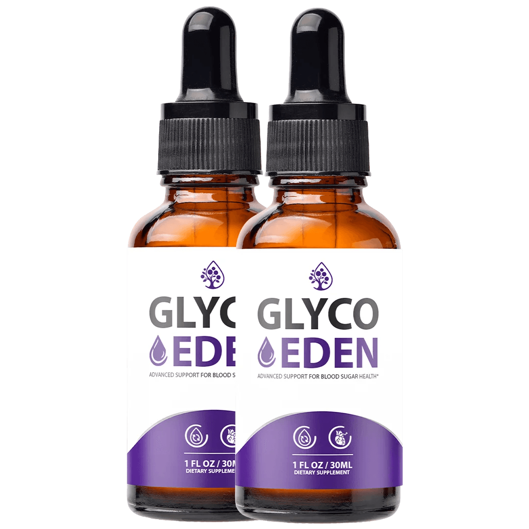 Two bottles of Glyco Eden blood sugar support drops