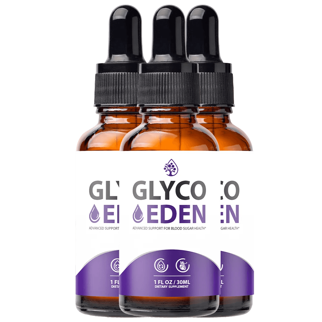 Three bottles of Glyco Eden blood sugar support drops